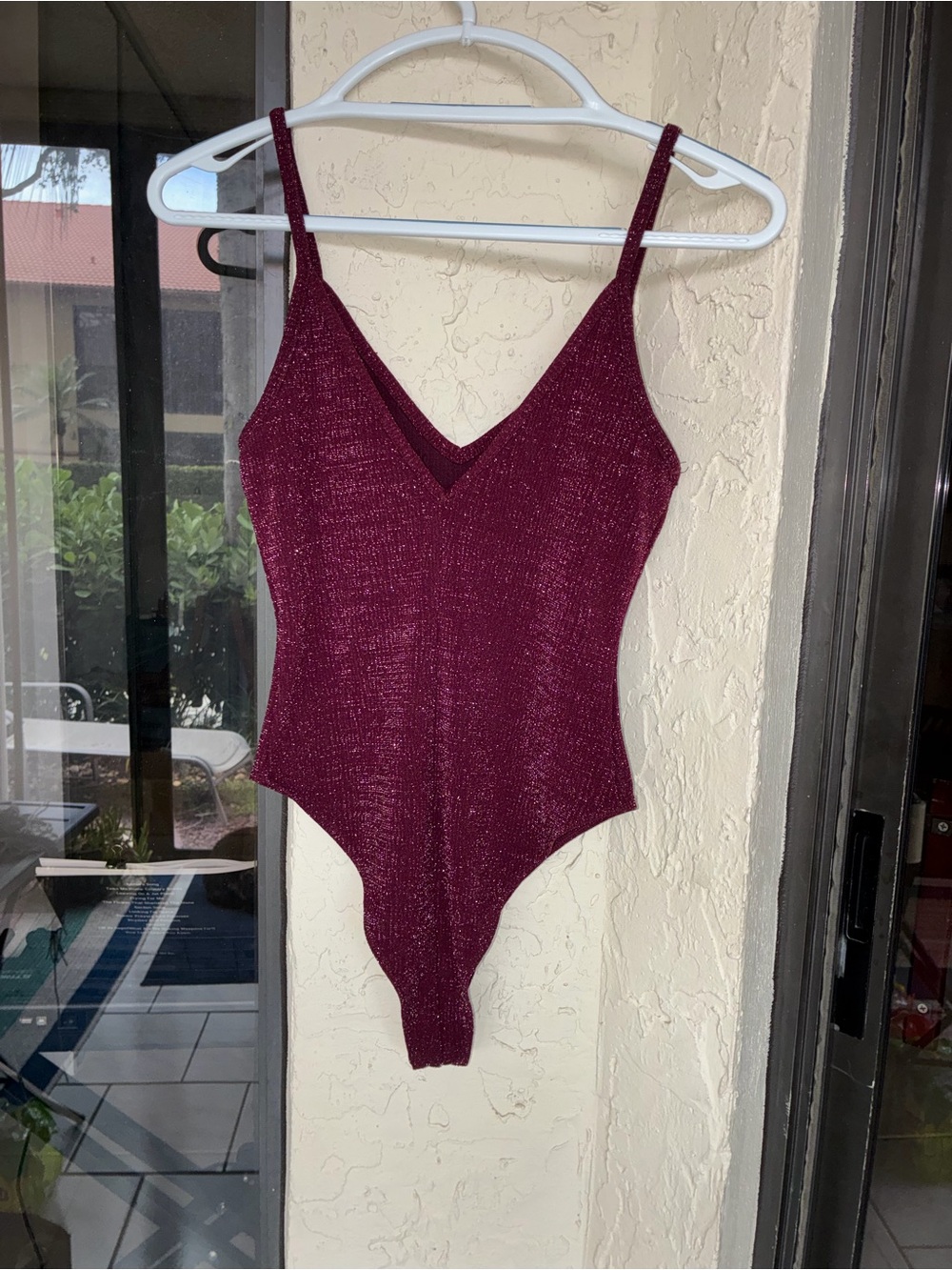 Forever 21 Burgundy Sparkle Tank Bodysuit - Picture 4 of 4